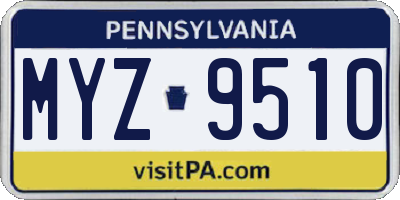 PA license plate MYZ9510