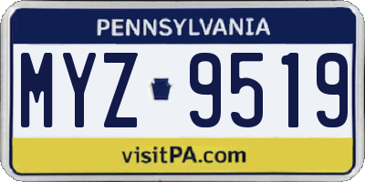 PA license plate MYZ9519
