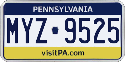 PA license plate MYZ9525