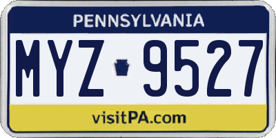 PA license plate MYZ9527