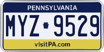 PA license plate MYZ9529