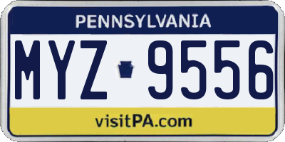 PA license plate MYZ9556