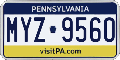 PA license plate MYZ9560
