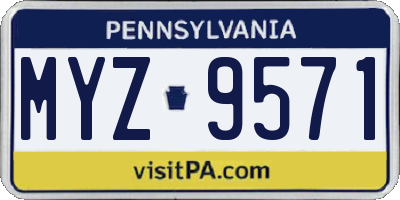 PA license plate MYZ9571