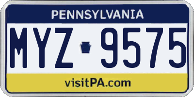PA license plate MYZ9575