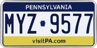 PA license plate MYZ9577