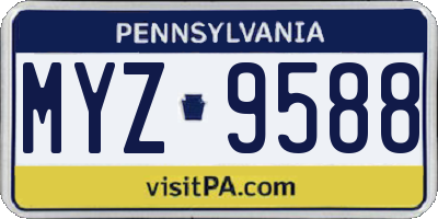 PA license plate MYZ9588