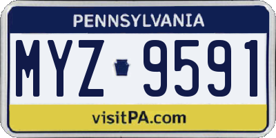 PA license plate MYZ9591