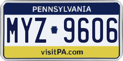 PA license plate MYZ9606
