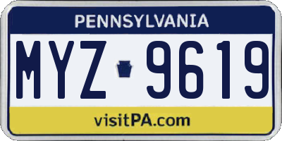 PA license plate MYZ9619