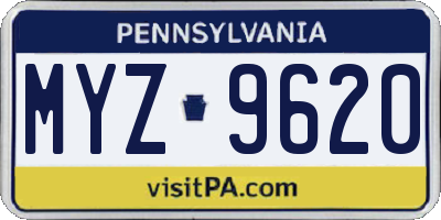 PA license plate MYZ9620