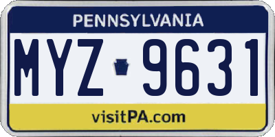 PA license plate MYZ9631