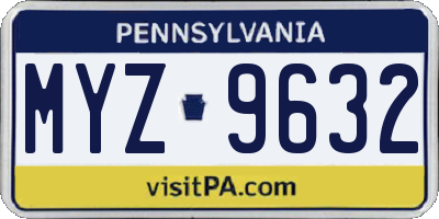 PA license plate MYZ9632