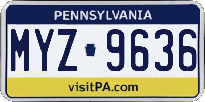 PA license plate MYZ9636