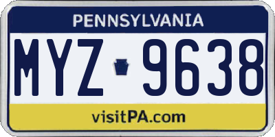 PA license plate MYZ9638