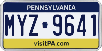 PA license plate MYZ9641
