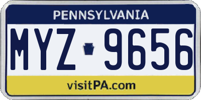 PA license plate MYZ9656