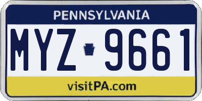 PA license plate MYZ9661