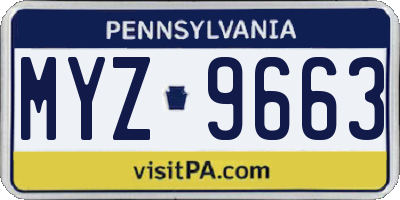 PA license plate MYZ9663