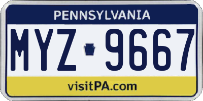 PA license plate MYZ9667