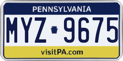 PA license plate MYZ9675