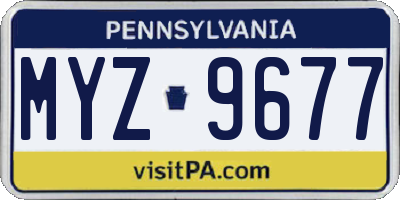 PA license plate MYZ9677