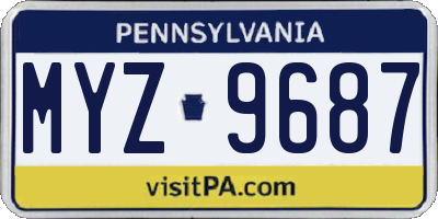 PA license plate MYZ9687