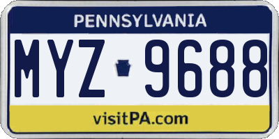 PA license plate MYZ9688