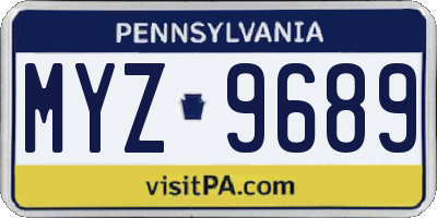 PA license plate MYZ9689