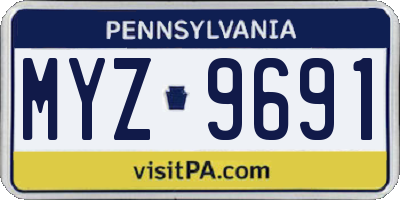PA license plate MYZ9691