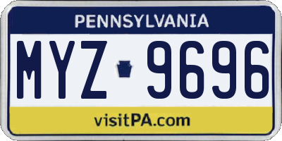 PA license plate MYZ9696