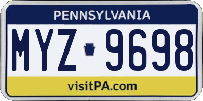 PA license plate MYZ9698