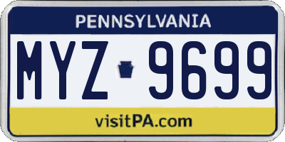 PA license plate MYZ9699