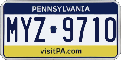 PA license plate MYZ9710