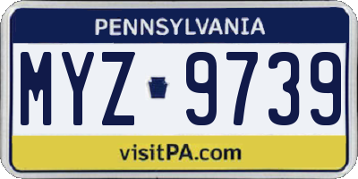PA license plate MYZ9739