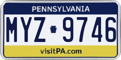 PA license plate MYZ9746