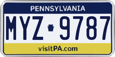PA license plate MYZ9787