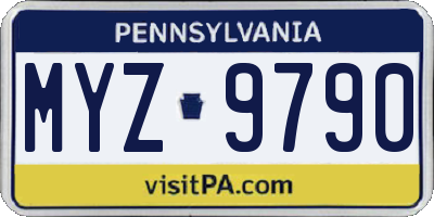 PA license plate MYZ9790