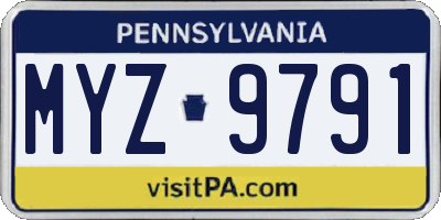PA license plate MYZ9791
