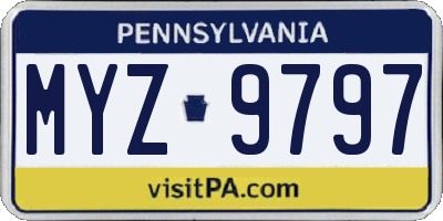 PA license plate MYZ9797