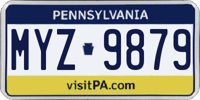 PA license plate MYZ9879