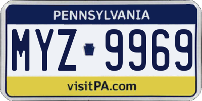 PA license plate MYZ9969