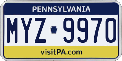 PA license plate MYZ9970