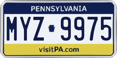 PA license plate MYZ9975