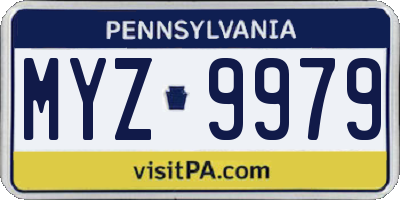 PA license plate MYZ9979