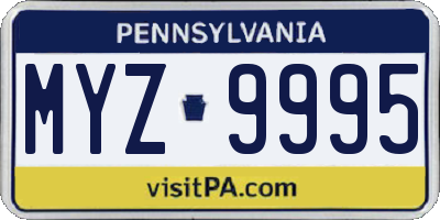 PA license plate MYZ9995