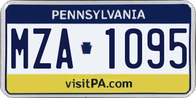 PA license plate MZA1095