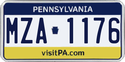PA license plate MZA1176