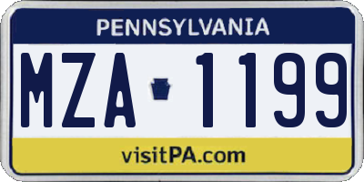 PA license plate MZA1199