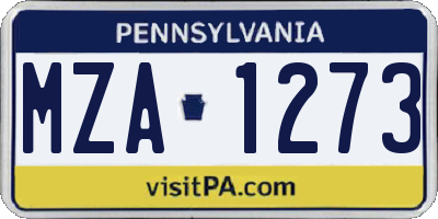 PA license plate MZA1273